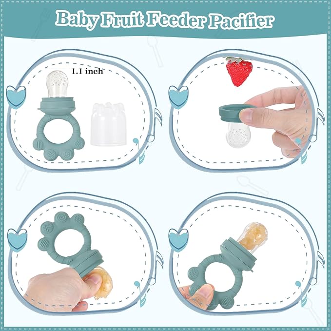 Silicone Baby Feeding Set 10 Pcs Baby Led Weaning Supplies Suction Bowl Divided Plate Baby Bibs Fruit feeder Pacifier Baby Spoons Forks Sippy Cup Utensil Sets Baby Essentials for Newborn Grey Blue