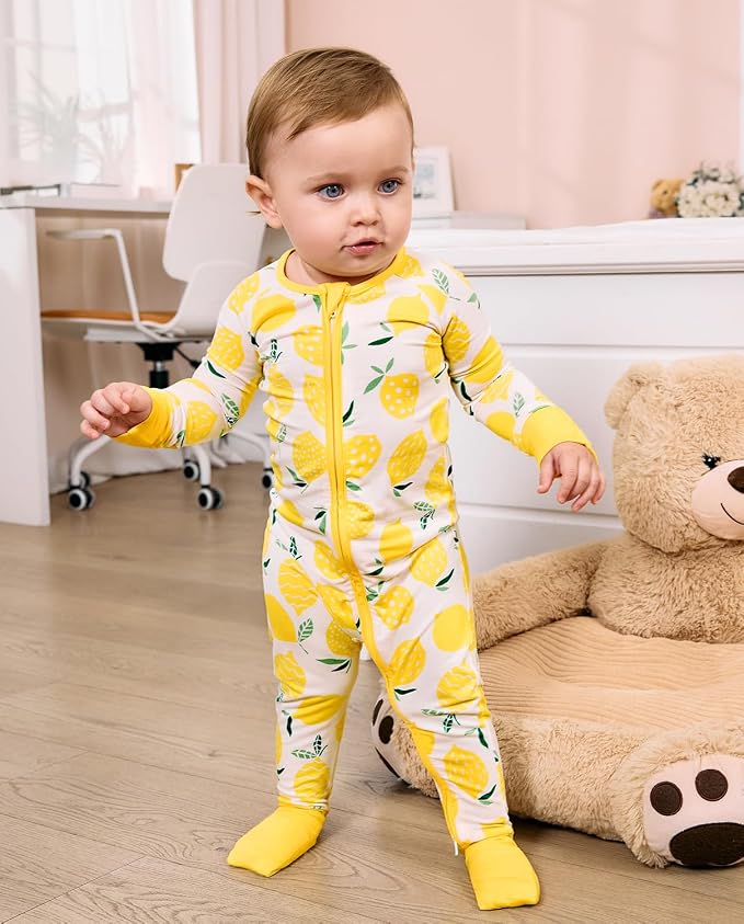 babee Reshinee Viscose Derived from Bamboo Baby Footie Pajamas Convertible - Image 6