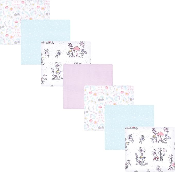 Little Treasure Hudson Baby Cotton Poly Flannel Receiving Blankets Multipack by HudsonBaby