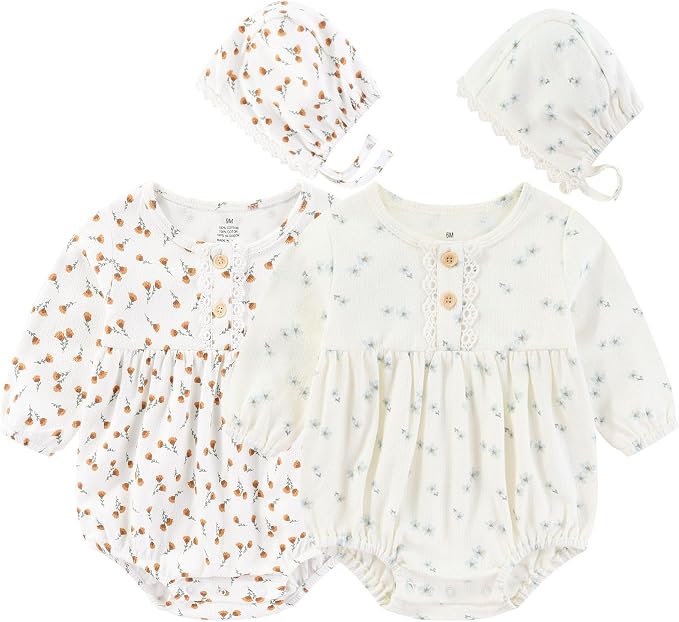 Ruliby Baby Girls Clothes Cotton Bubble Romper Summer Newborn Outfits | by Ruliby