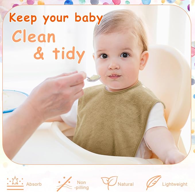 Hercicy Full Coverage Pullover Toddler Baby Bibs | Terry Cloth Bibs - Image 4