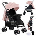 Lightweight Travel Stroller at Only 4.6 kg, Folding Compact Pushchair with Multi-Position Recline, Babies and Toddlers Pram from Birth, Baby Buggy with Cup Holder, Canopy (A8 Pink)