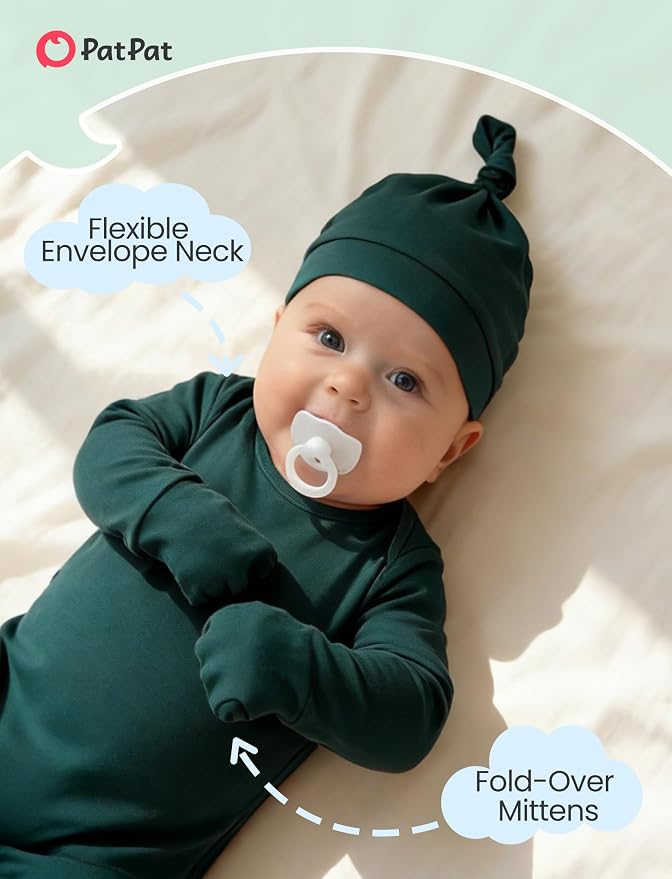 PATPAT Baby Sleeper Gown with Hat - Image 3