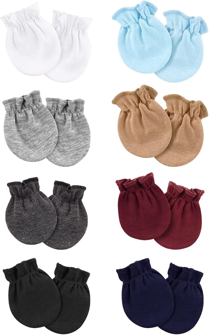 BQUBO Newborn Infant Toddler Mittens No Scratch Cotton Elastic Wrist Gloves - Image 9
