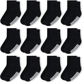 Baby Toddlers Crew Socks with Non-Slip Grip 12 Pack Cotton Stretch Socks | Soft by JAKIDAR