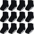 Baby Toddlers Crew Socks with Non-Slip Grip 12 Pack Cotton Stretch Socks | Soft by JAKIDAR