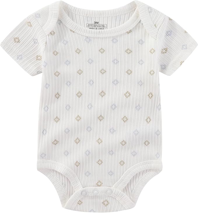 Baby Bodysuits Ribbed Mix Summer Newborn Boy Girl Clothes 5-pack | Multiple - Image 2