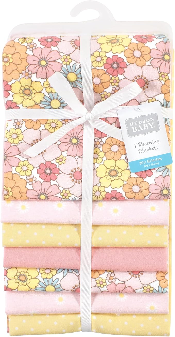Little Treasure Hudson Baby Cotton Poly Flannel Receiving Blankets Multipack - Image 2