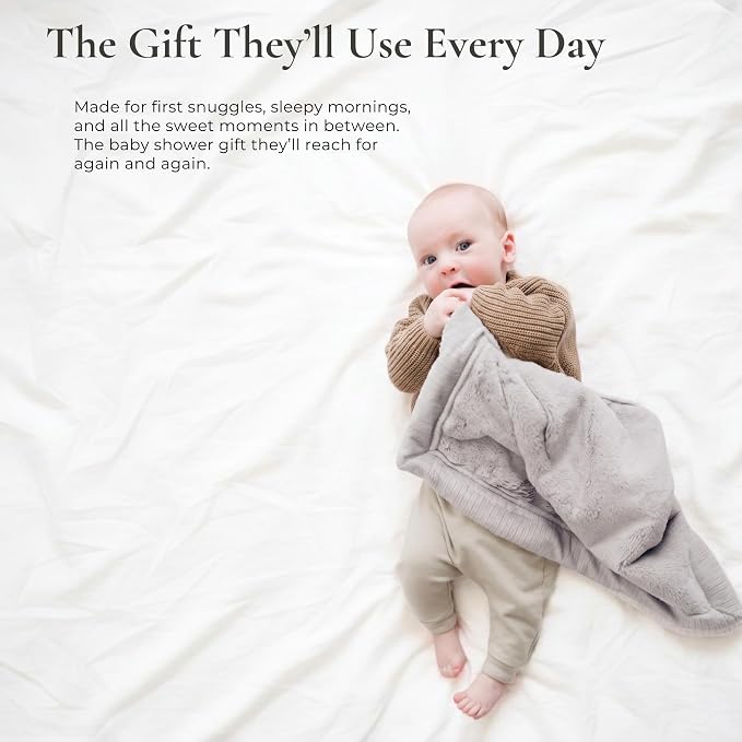 Saranoni Security Blanket Soft Baby Blanket Lush Luxury Feather Gray 15x20 | - Image 6