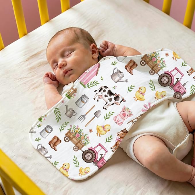 6 Pack Baby Burp Cloths for Girls, Soft Contoured Spit Up Cloths - Image 6