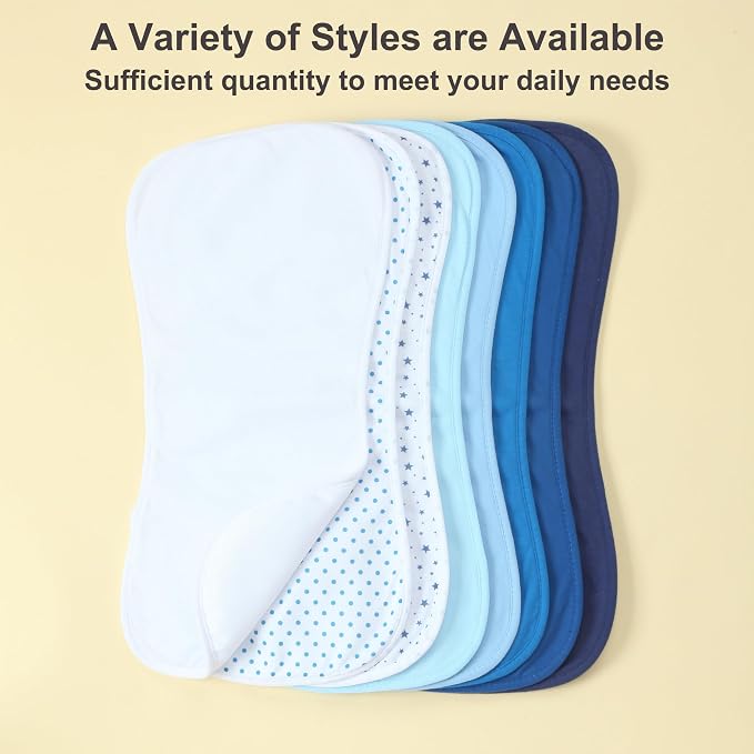 Baby Burp Cloths 8-Pack, Waterproof Burping Cloths, 4-Layer Super Absorbent & - Image 5