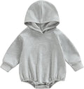 Thorn Tree Newborn Baby Boys Hooded Sweatshirt Long Sleeve Solid Romper Infant by ThornTree