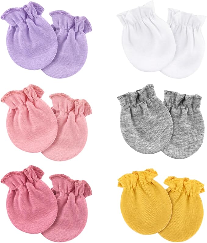 AQOKKA Newborn Baby Mittens No Scratch Cotton Elastic Wrist Gloves Infant by AQOKKA