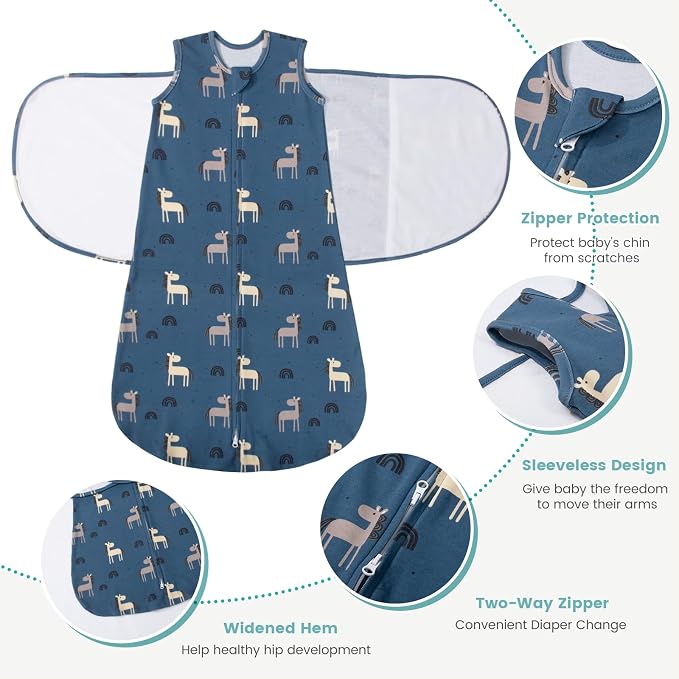 Baby Swaddle Sleep Sack, 1.0 Tog New-Parent-Friendly Swaddle - Image 2
