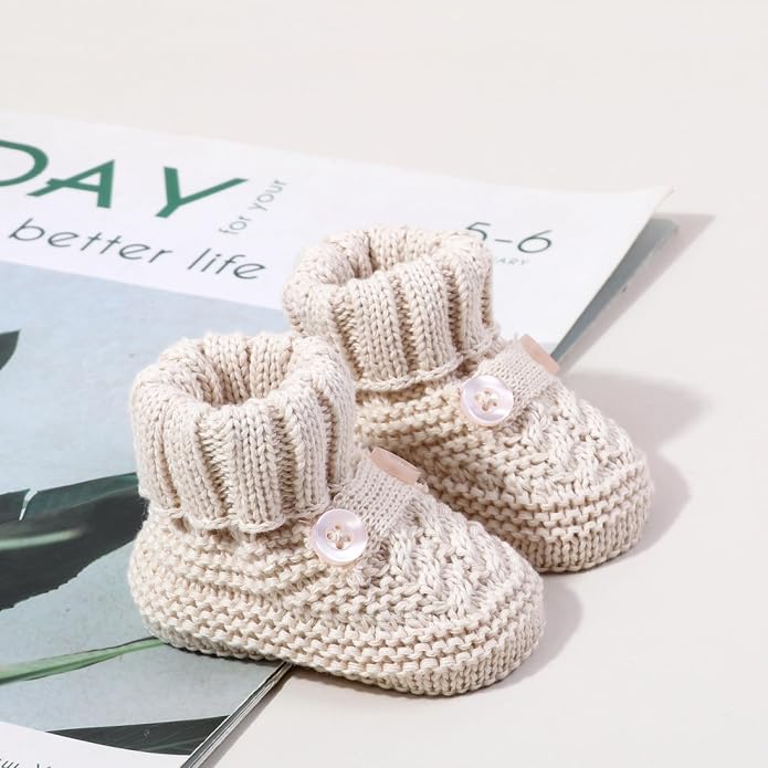 Infant Baby Boys Girls Knitted Booties Soft Cute First Walking Socks Shoes | - Image 6