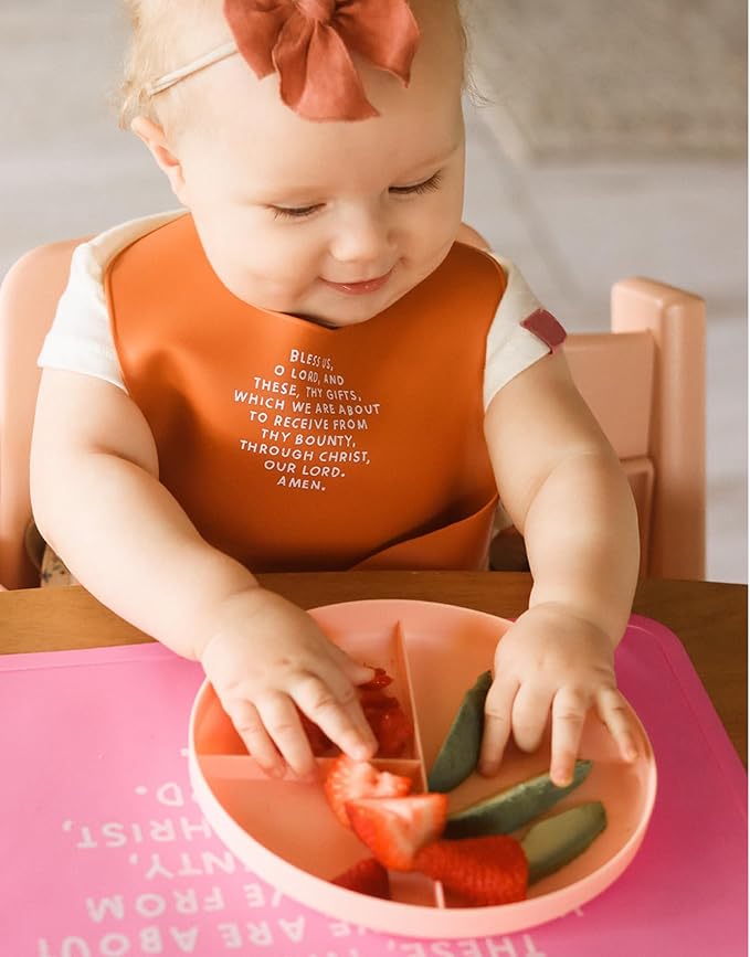 Be A Heart Silicone Baby Bibs, Adjustable Waterproof Bibs, Meal Blessing Bibs - Image 5