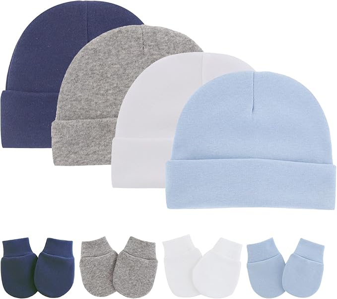 UTTPLL Newborn Hats Mittens Set Toddler Girls Boys Cotton Nursery Hospital - Image 2
