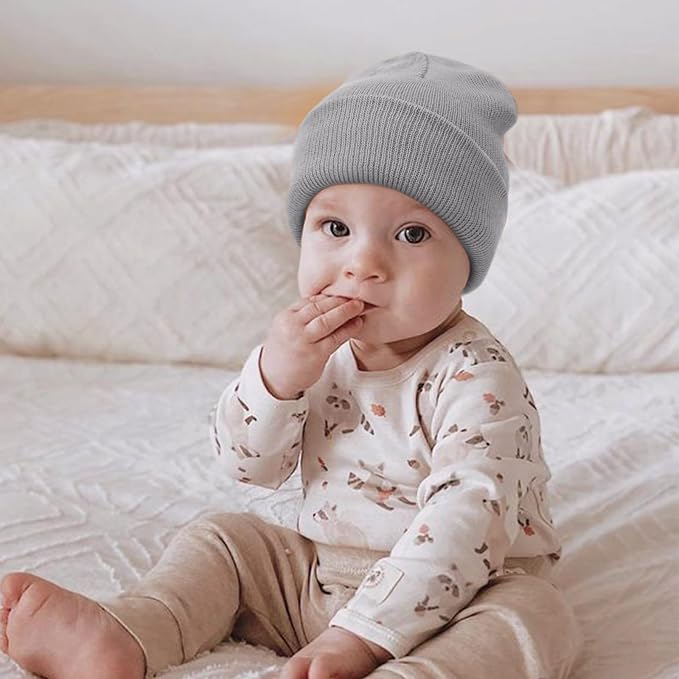 DRESHOW BQUBO 3 Pack Baby Beanies Toddler Kids Winter Hats Soft Knit Hat - Image 2