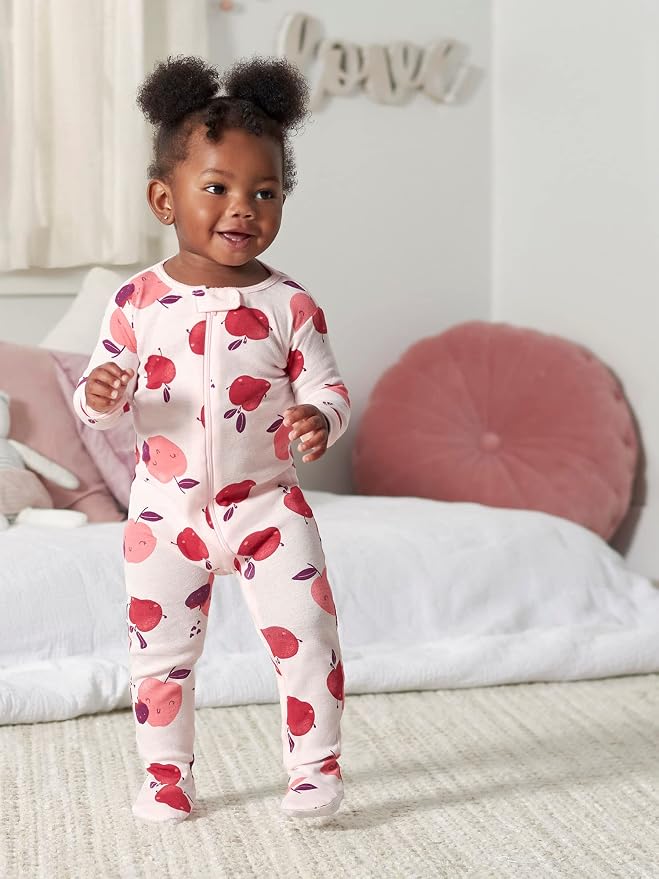 Gerber Baby Girls 4-pack Footed Pajamas - Image 2