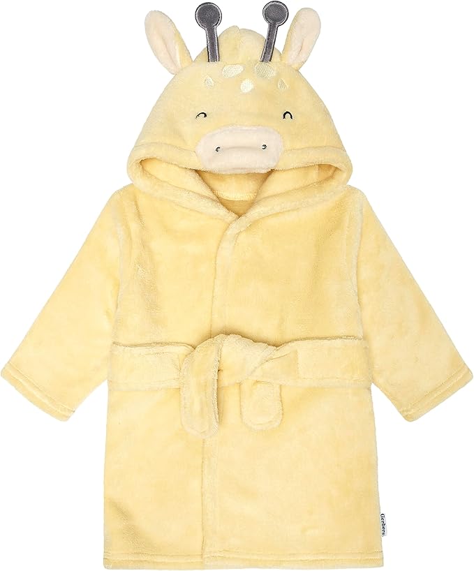 Gerber Baby Boys & Girls Plushy Soft Hooded Animal Character Bathrobe by Gerber