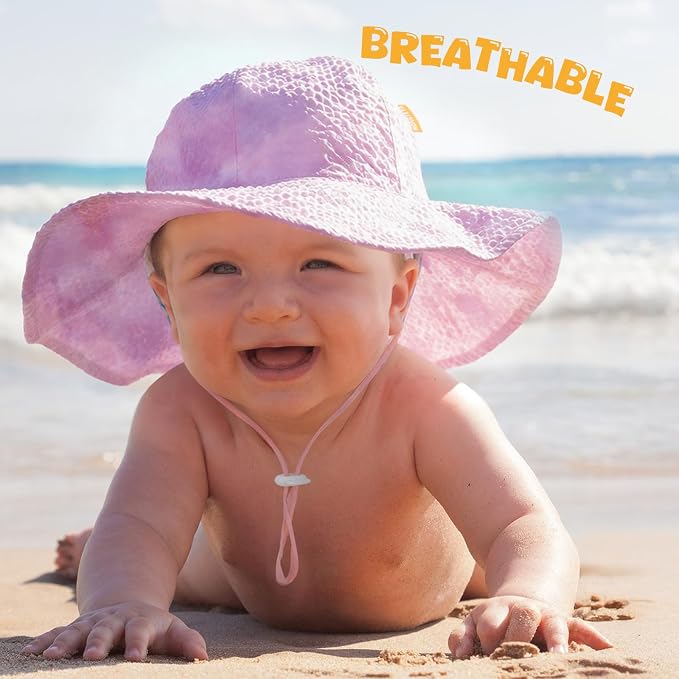 HONGTEYA Baby Sun Hat Wide Brim Adjustable Toddler Beach Bucket Hat | Soft - Image 2