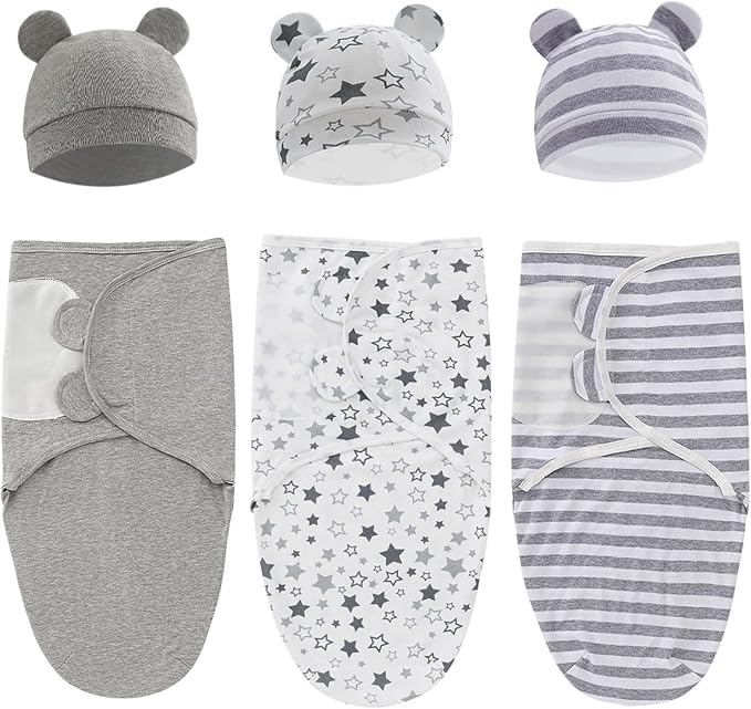 3-Pack Unisex Baby Swaddles for Newborns by Exemaba