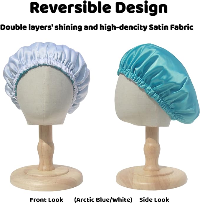 AKISS Baby Infant Newborn Toddler Satin Silk Hair Bonnet Cap - Image 3