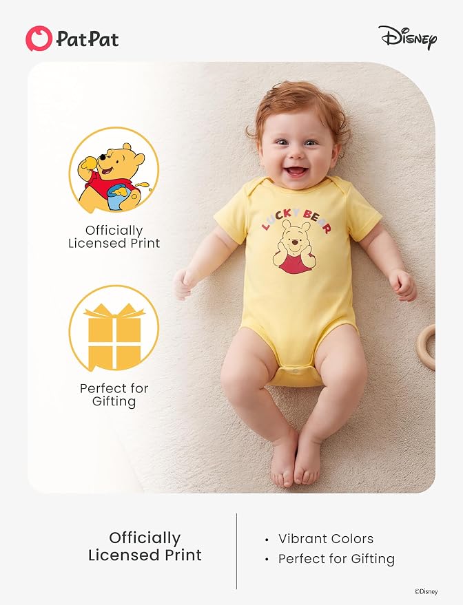 Disney Baby Viscose Made from Bamboo 3-Pack Bodysuits Set Newborn to Infant - Image 4