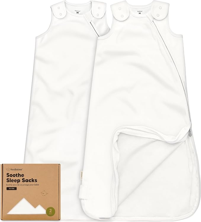2-Pack Organic Baby Sleep Sacks, 100% Cotton 0.5TOG by KeaBabies