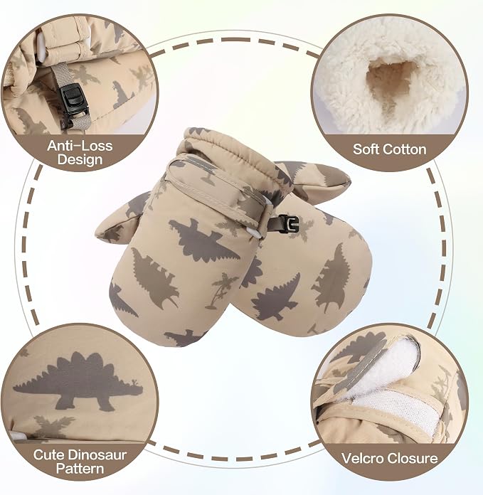 Toddler Mittens Lined Fleece Snow Gloves - Image 2