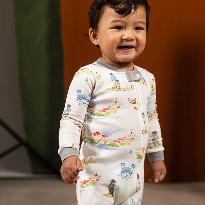 Burt's Bees Baby Boys' Organic Cotton, Sleep and Play Footed Pajamas | Easy zip - Image 3