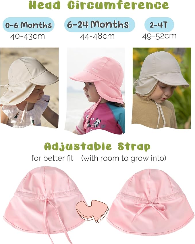 FURTALK Baby Sun Hat with Neck Flap UPF 50+ Toddler Quick Dry Swim Hat | UV - Image 6