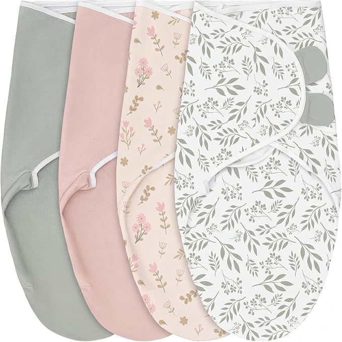 CroBlissful 4 Pack Boho Floral Baby Swaddles by CroBlissful
