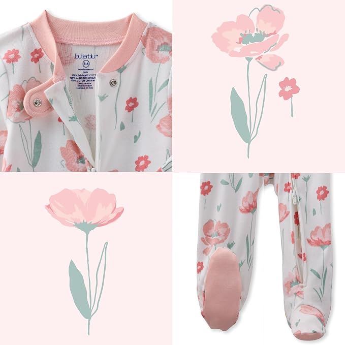 Butterblu Scout Sleep & Play 100% Organic Cotton Footed Zip Front PJs | GOTS - Image 7
