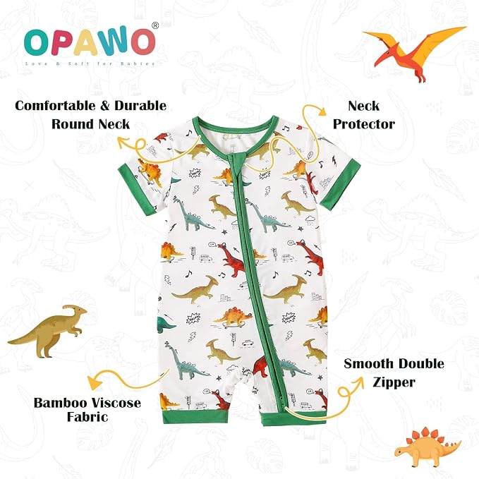 OPAWO Bamboo Sleepers for Baby Boy Pajamas Bamboo Pajamas Baby Romper 0-24M | 2 - Image 3