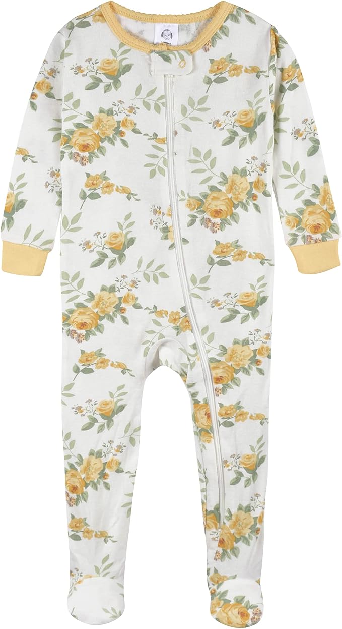 Gerber Baby Girls 2-Pack Footed Pajamas - Image 2