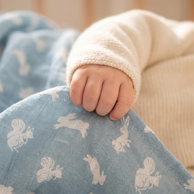 Muslin Swaddle Blankets for Newborn, Cotton Receiving Blanket | 4 Pack 100% - Image 3