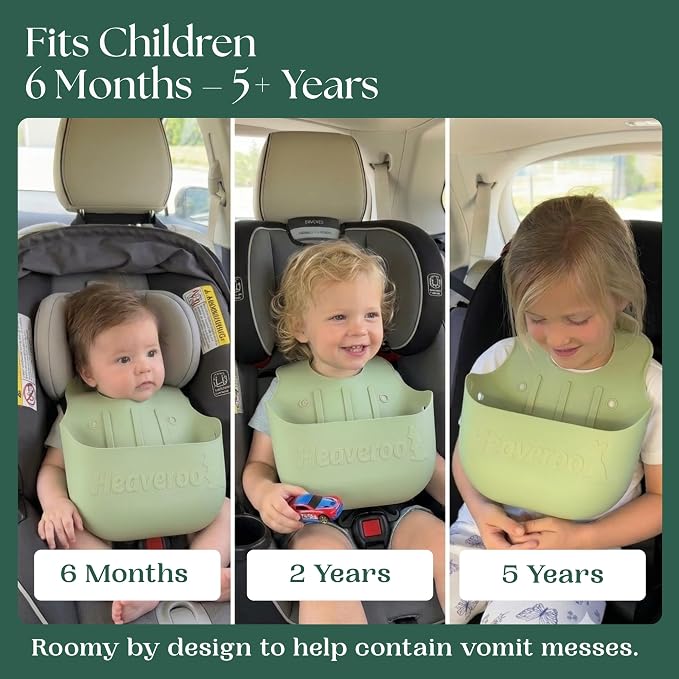 Silicone Vomit Bib, America's ONLY CPSIA Compliant XL bucket, kids | 1L catch - Image 4