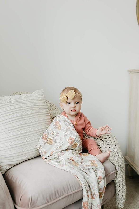 Copper Pearl Swaddle Blankets for Newborns | Soft Stretchy Receiving Blankets - Image 7