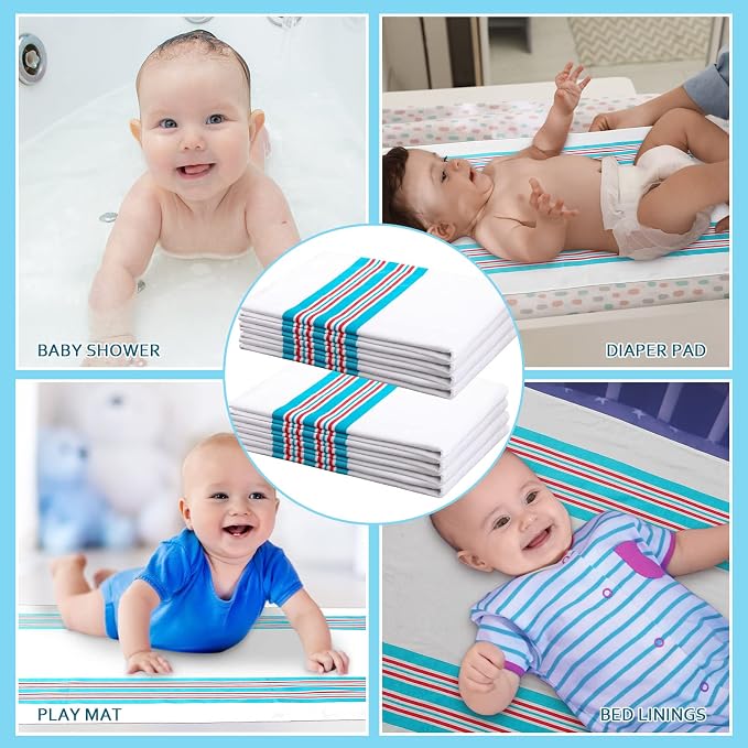 8 Pcs Receiving Blanket, 30 x 40 Inch Hospital Blankets 100% Cotton Flannel - Image 5