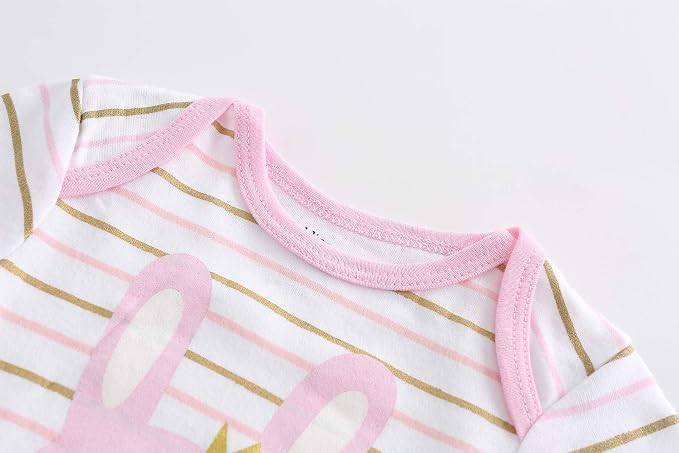Kiddiezoom Baby Bodysuit Newborn Short Sleeve baby One-Piece Cotton 5-Pack baby - Image 2