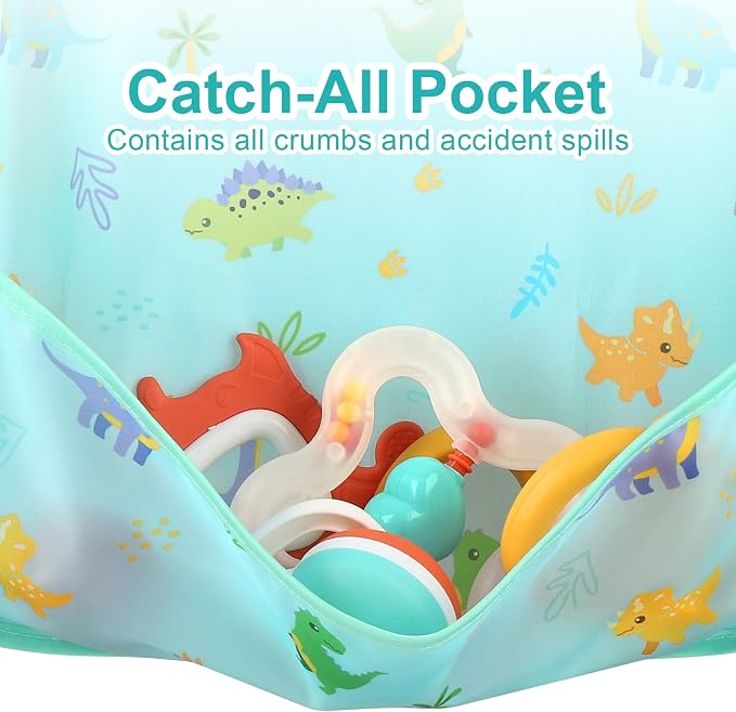 Accmor 4 Pack Long Sleeve Bibs, Baby Smock Waterproof Full Sleeved Bib - Image 4