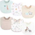 6 Pack Baby Bibs for Drooling and Teething Soft Cotton Absorbent by BebeFavour