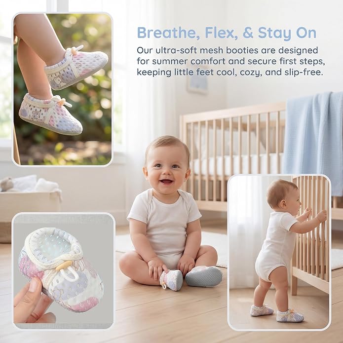 Baby Booties Toddler Cozy First Walking Boots Stay-on Soft Cozy Cotton Non-Slip - Image 3