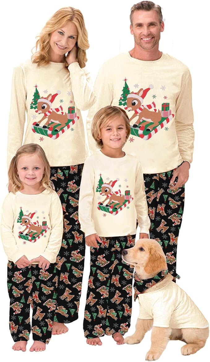 Awoscut Family Christmas Pajamas Matching Pajamas for Family, Xmas PJs Sets Holiday Sleepwear