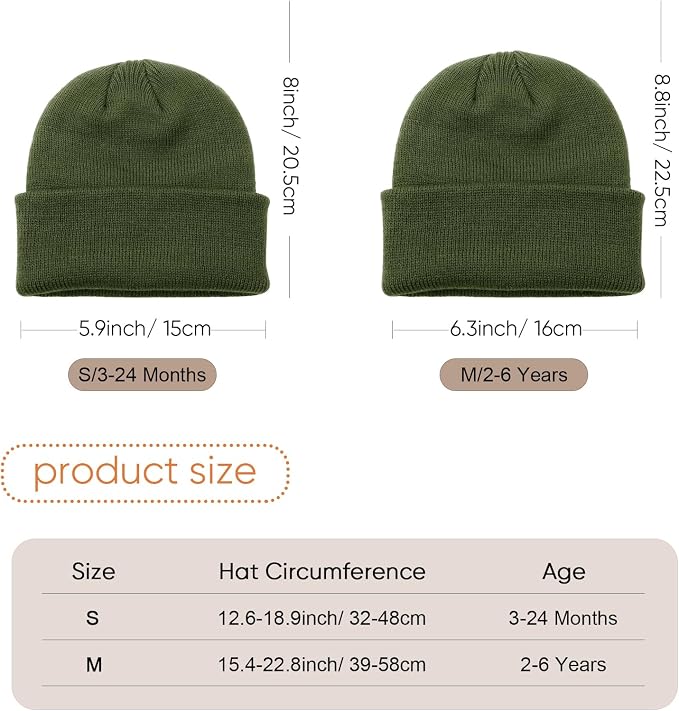 DRESHOW BQUBO 3 Pack Baby Beanies Toddler Kids Winter Hats Soft Knit Hat - Image 7
