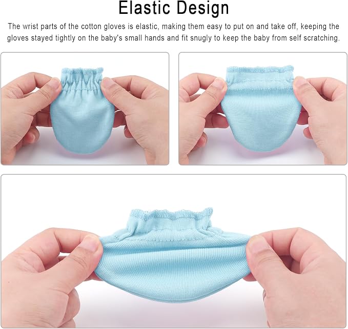 BQUBO 12 Pairs Baby Mittens Newborn Infant Mittens No Scratch Cotton Elastic - Image 7