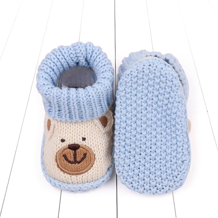 Infant Baby Boys Girls Knitted Booties Soft Cute First Walking Socks Shoes | - Image 6