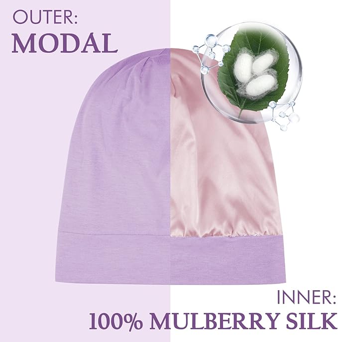 OLESILK Silk Toddler Bonnet 6-36 Months: 100% Mulberry Silk & Modal, Anti-Frizz for Curly Hair, Adjustable Fit Growing Baby