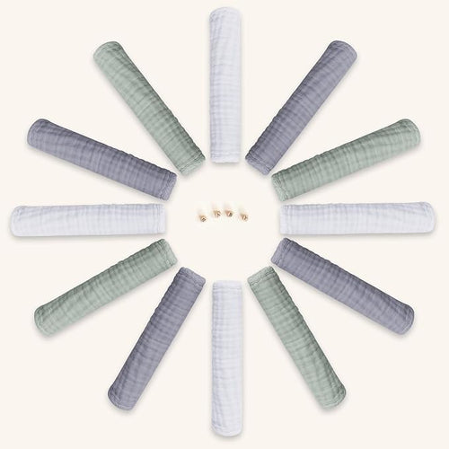 12 Pack Muslin Burp Cloths - Image 2